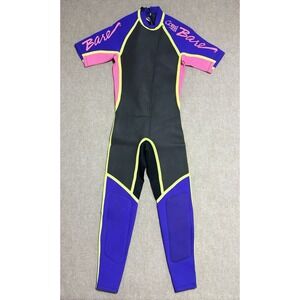 Vintage Retro 80's Bare Long Full Wetsuit Size Medium Blue Yellowโ Pink Diving